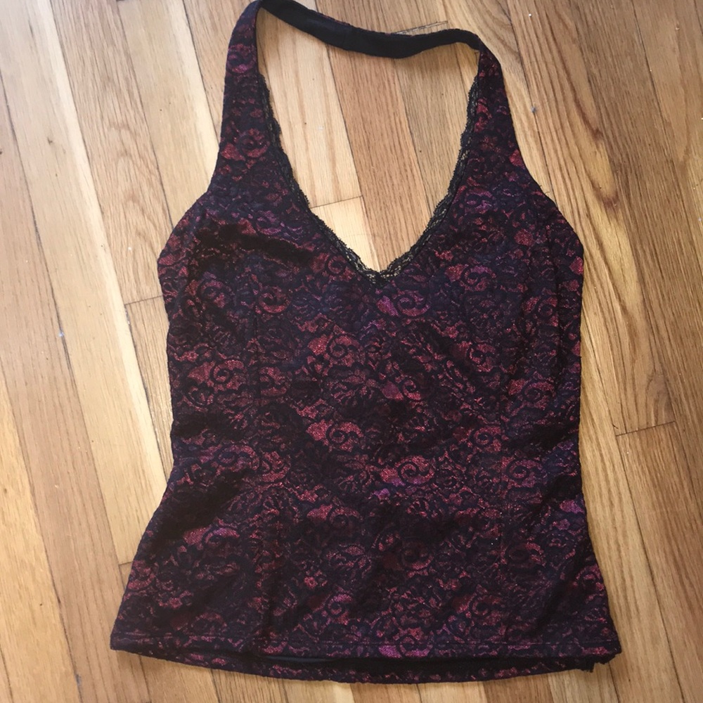 Burgundy & Lace Halter